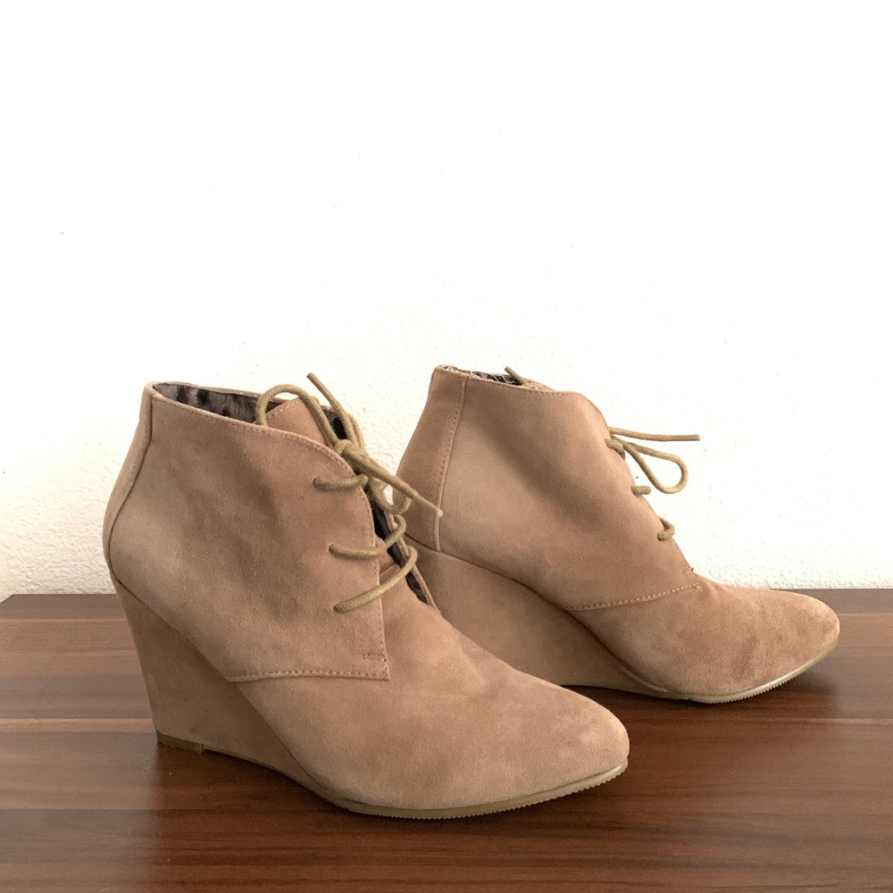 Wedged desert booties